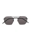 Saint Laurent Black Sl 422 Hexagonal Lens Sunglasses In Black