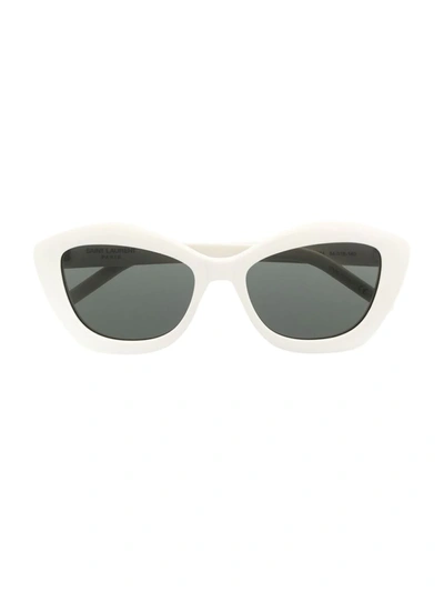 Saint Laurent 猫眼框太阳眼镜 In White