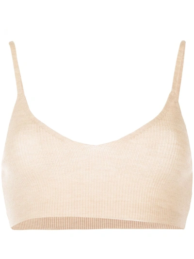 Cashmere In Love Alessi Knitted Cashmere Bralette In Weiss