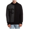Gcds Color Block Sweater In Black And Anthracite In Black