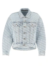 Alexander Wang Logo Printed Cotton Denim Jacket