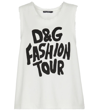 Dolce & Gabbana D & G Fashion Tour Sleeveless T-shirt In White