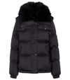 YVES SALOMON ARMY SHEARLING-TRIMMED DOWN JACKET,P00586986