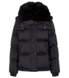 Yves Salomon Army Shearling-trimmed Down Jacket In Black