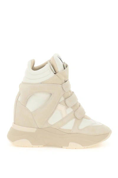 Isabel Marant High Balskee Leather Sneakers In White (white)