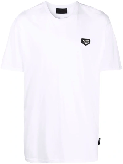 Philipp Plein Beaded Logo T-shirt In White