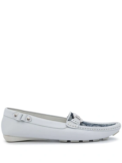 Pre-owned Dior  Trotter-panelled Loafers In White