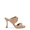 AQUAZZURA AQUAZZURA TWIST 95 ALMOND LEATHER SANDALS,4087890