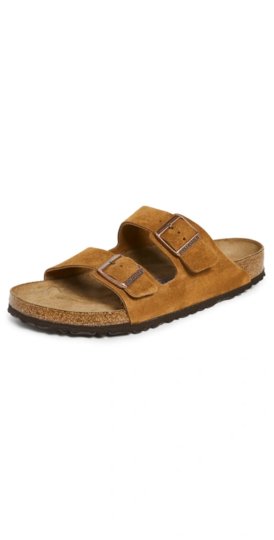 BIRKENSTOCK ARIZONA SOFT FOOTBED SANDALS MINK,BIRKE30363