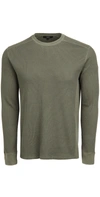 Vince Pima Cotton Blend Thermal Waffle Knit Tee