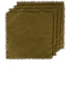 Hawkins New York Essential Set Of 4 Dinner Napkins In Olive