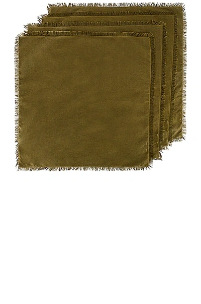 Hawkins New York Essential Set Of 4 Dinner Napkins In Olive