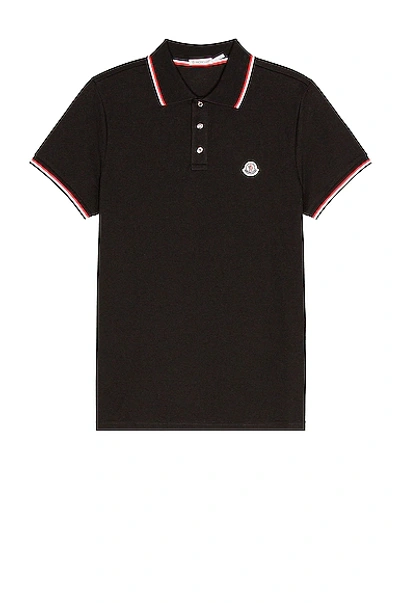 Moncler This Polo Shirt Features A Timeless Design That Transcends The Seasons In Black