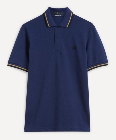 Fred Perry M12 Twin-tipped Shirt In French Navy Gold Black