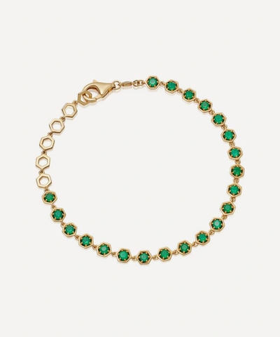 Astley Clarke Gold Plated Vermeil Silver Deco Green Agate Bracelet