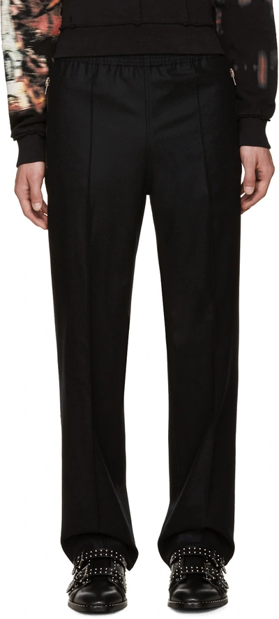 Givenchy Black Stripe-trimmed Wool Trousers