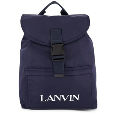 Lanvin Kids' Navy Logo Backpack