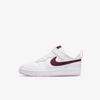 Nike Kids White & Pink Court Borough Low 2 Little Kids Sneakers In White,dark Beetroot