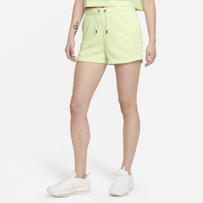 Nike Sportswear Essential Women's French Terry Shorts In Lime Ice/white