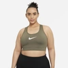 Nike Swoosh Women's Medium-support Non-padded Sports Bra In Medium Olive,white
