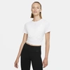 Nike Women's Dri-fit One Luxe Twist Cropped Short-sleeve Top In White