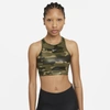 Nike Swoosh Womenâs Medium-support 1-piece Pad High-neck Sports Bra In Medium Olive,black,white