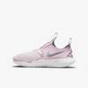 Nike Flex Runner Big Kids' Running Shoes In Pink Foam,light Smoke Grey,metallic Silver