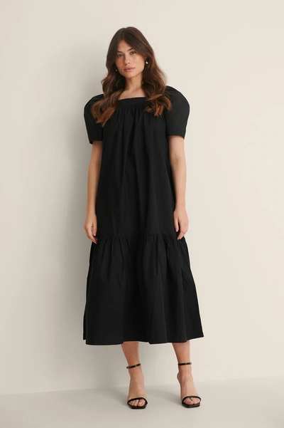 Na-kd Organic Squared Neck Cotton Dress - Black