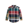 Polo Ralph Lauren Kids' Plaid Cotton Poplin Shirt In Navy/red