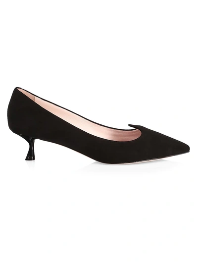 Roger Vivier I Love Vivier Kitten Heel Pumps In Black Suede