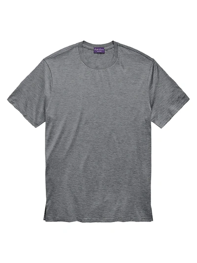 Ralph Lauren Silk-blend Jersey T-shirt In Medium Grey