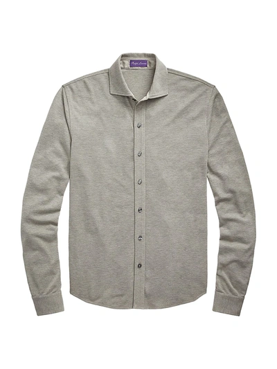 Ralph Lauren Keaton Washed Pique Shirt In Grey