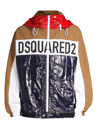 Dsquared2 Colourblock Logo Zip Jacket In Multicolour