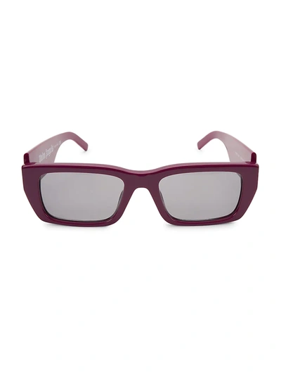 Palm Angels Purple Rectangle-frame Sunglasses In Purple Gray