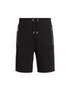 Balmain Drawstring Cotton Track Shorts In Noir