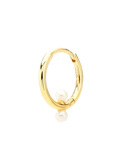 Persée Women's 18k Yellow Gold & 1mm Pearl Single Hoop Earring