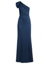 Aidan Mattox One-shoulder Mermaid Gown In Twilight Blue