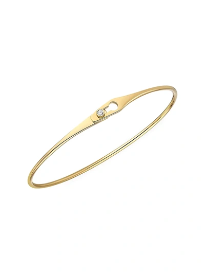 Dinh Van Women's Serrure Jonc 18k Yellow Gold & Diamond Bangle