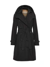 BURBERRY WOMEN'S KENSINGTON BELTED DOUBLE-BREASTED LOGO COAT,400014554861