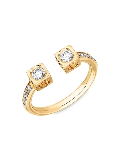 Dinh Van Women's Le Cube 18k Yellow Gold & Diamond Large Cuff Ring