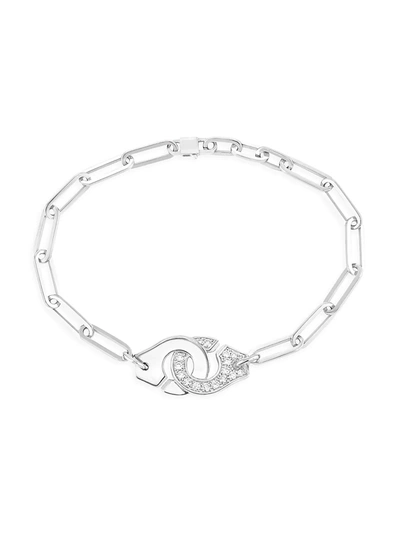 Dinh Van Women's Menottes  R12 18k White Gold & Diamond Chain Bracelet