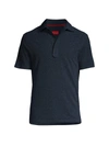 Isaia Men's Grand Pique Wool Polo Shirt In Navy
