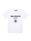 BALMAIN LITTLE KID'S & KID'S FLOCKED LOGO T-SHIRT,400014474656