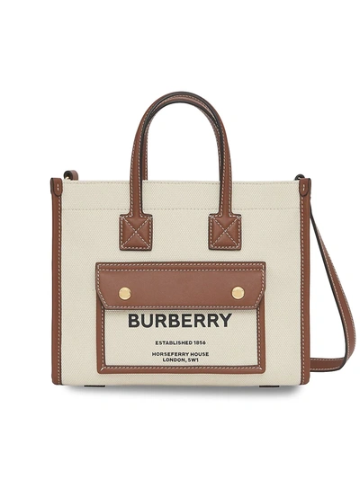 BURBERRY WOMEN'S MINI HORSEFERRY CANVAS TOTE,400014729445