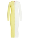 Staud Shoko Colorblock Sweaterdress In Limoncello