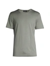 Theory Regular-fit Clean Silk & Cotton T-shirt In Steel Green
