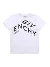 Givenchy Kid's Fractured Logo-print Short-sleeve T-shirt In White