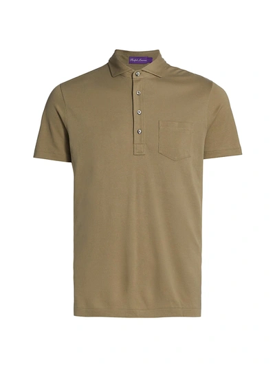 Ralph Lauren Four-button Placket Polo Shirt In Sage
