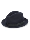 SAKS FIFTH AVENUE COLLECTION BANDED WOOL FEDORA,400014311050