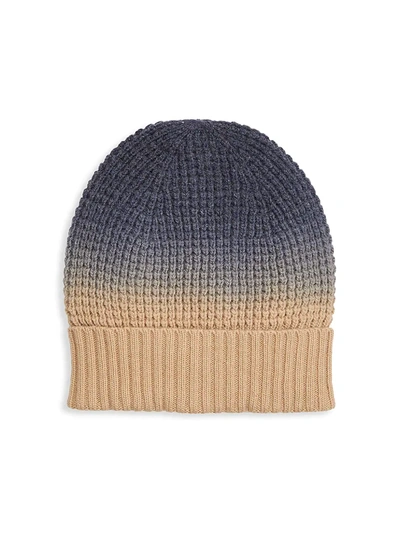 Saks Fifth Avenue Men's Collection Ombré Stretch Wool Beanie In Tan Navy